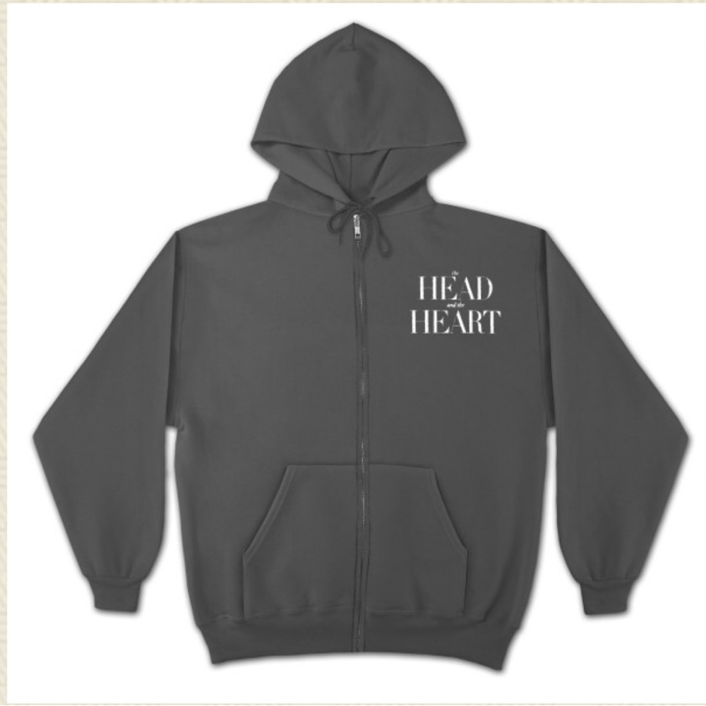 The Head and The Heart Gray Zip Up Hoodie